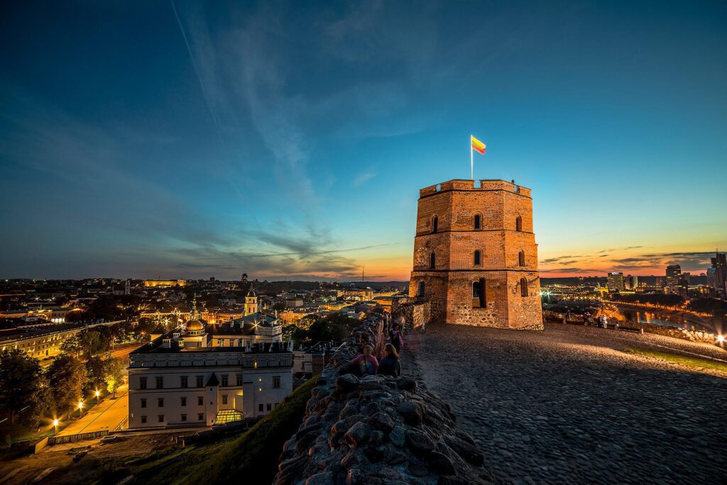 a tower with a flag on top of it