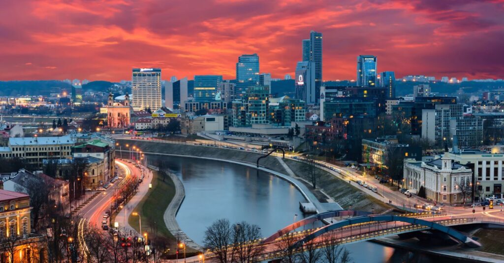 A City With A River And A Bridge