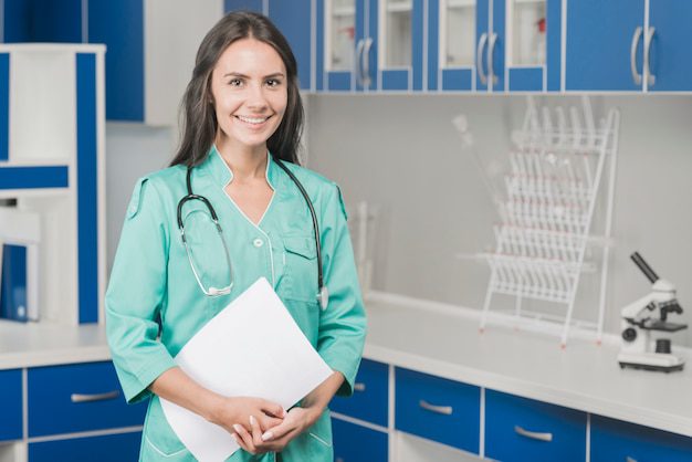 Smiling Woman Medic With Papers 23 2147767267